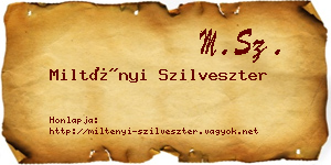 Miltényi Szilveszter névjegykártya